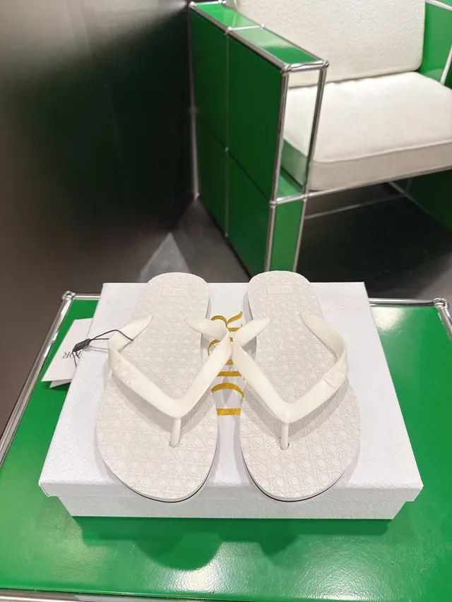 Dior Pink Green Molded Rubber Sole Embossed Logo Strap Slippers 16
