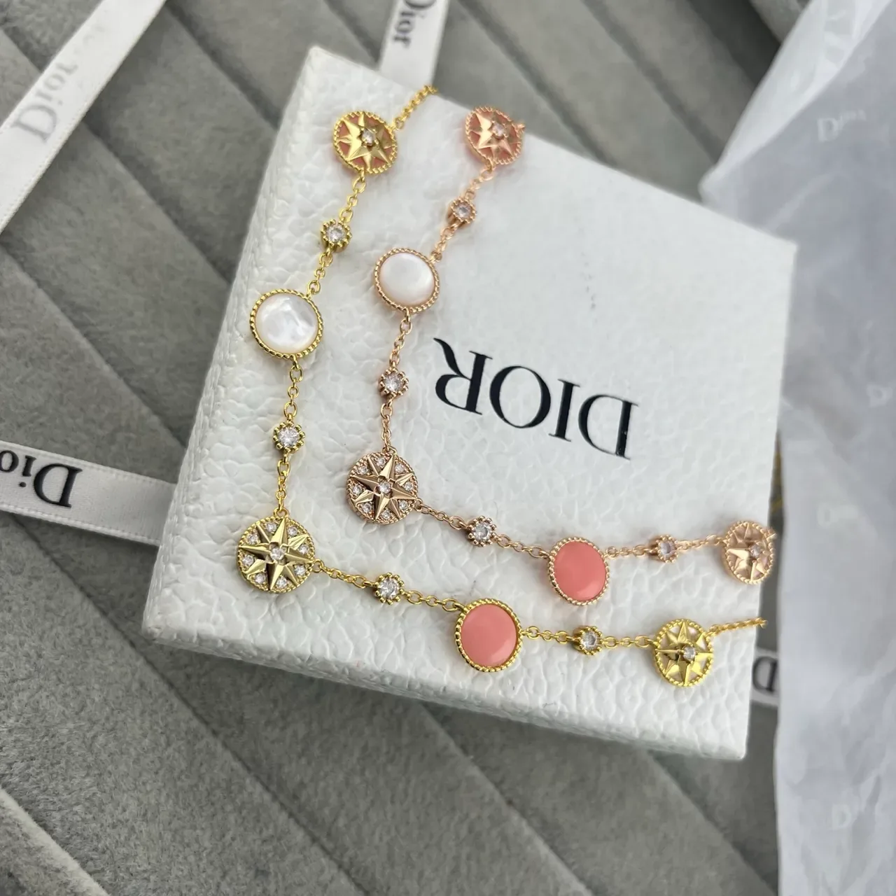 Dior Rose des Vents Bracelet étoile et perle doré 6