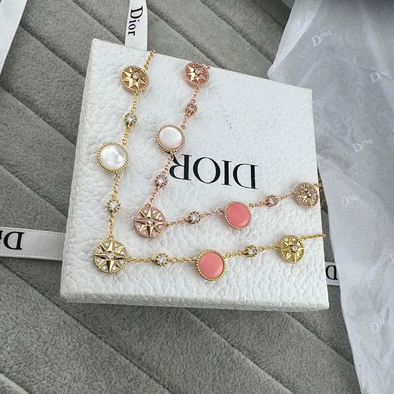 Dior Rose des Vents Bracelet étoile et perle doré 7