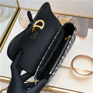 Dior Saddle Black Navy Monogram Canvas কাঁধের ব্যাগ 3