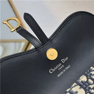 Dior Saddle Black Navy Monogram Canvas কাঁধের ব্যাগ 4