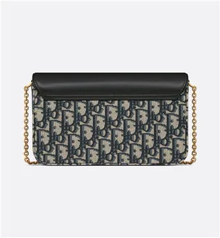 Dior Saddle Black Navy Monogram Canvas কাঁধের ব্যাগ 12