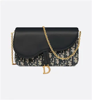 Dior Saddle Black Navy Monogram Canvas কাঁধের ব্যাগ 15