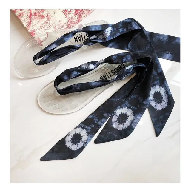 Dior So Real Slide काला टाई डाई बाउ चप्पल 2