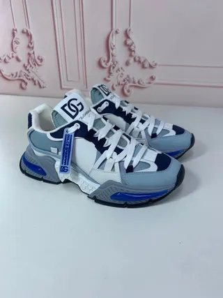 Dolce & Gabbana NS1 White Blue Sole Layered Upper Chunky Sneakers 5