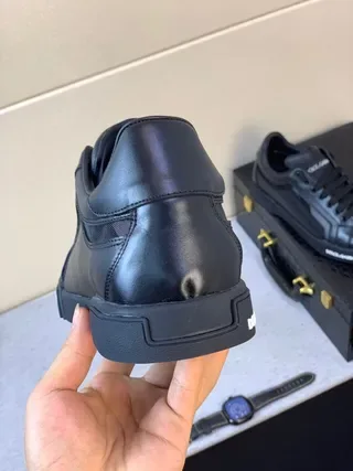Dolce & Gabbana Portofino 黑色皮革生活方式运动鞋 6