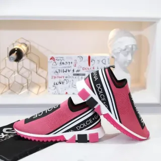 Dolce & Gabbana Speed Trainer গোলাপি বোনা স্লিপ-অন লাইফস্টাইল স্নিকার