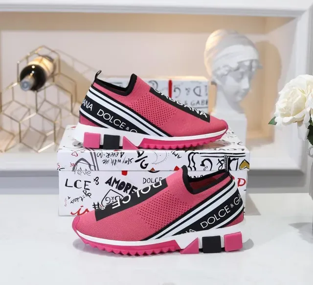 Dolce & Gabbana Speed Trainer حذاء رياضي أسلوب حياة وردي تريكو سهل الارتداء 2