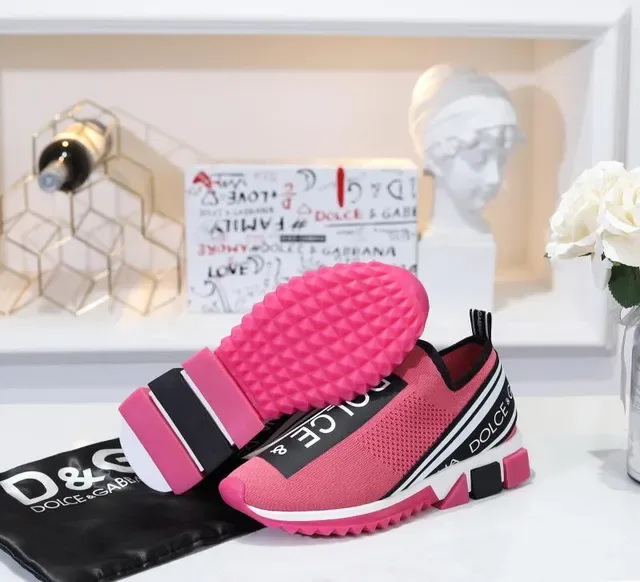 Dolce & Gabbana Speed Trainer حذاء رياضي أسلوب حياة وردي تريكو سهل الارتداء 4