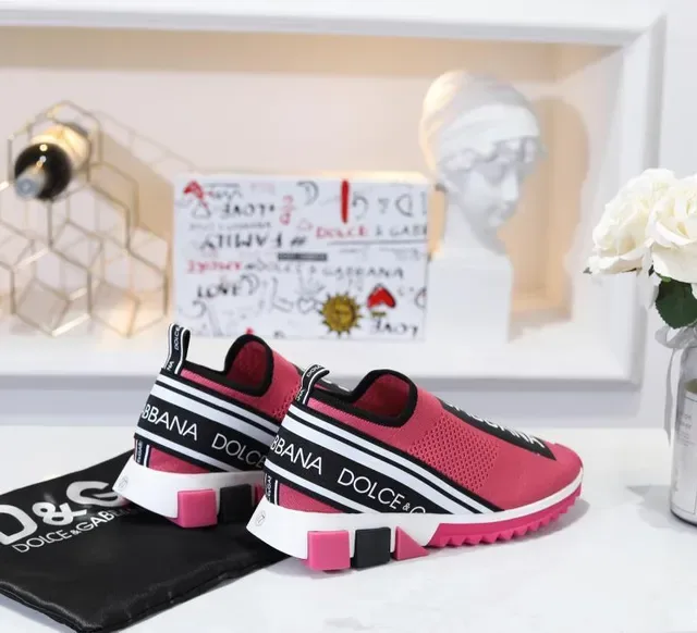 Dolce & Gabbana Speed Trainer حذاء رياضي أسلوب حياة وردي تريكو سهل الارتداء 5
