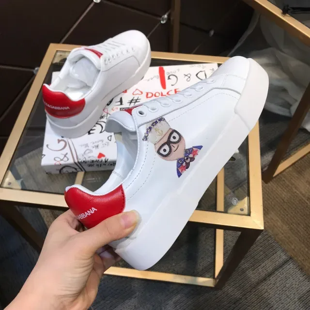 Dolce & Gabbana White and Red Lifestyle Sneakers 5