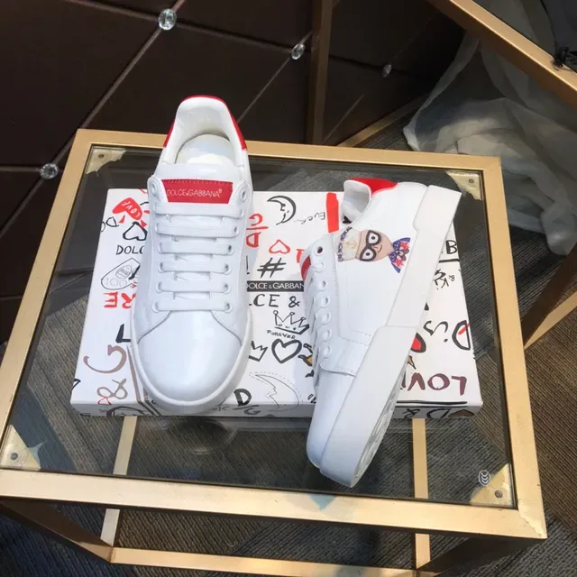 Dolce & Gabbana White and Red Lifestyle Sneakers 8