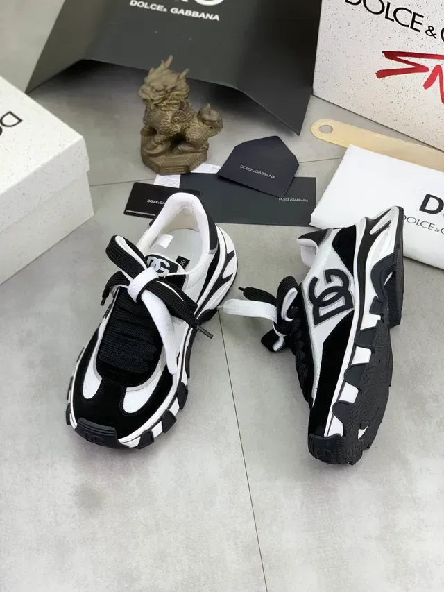 Dolce & Gabbana 黑白印花鞋底厚底运动鞋 5
