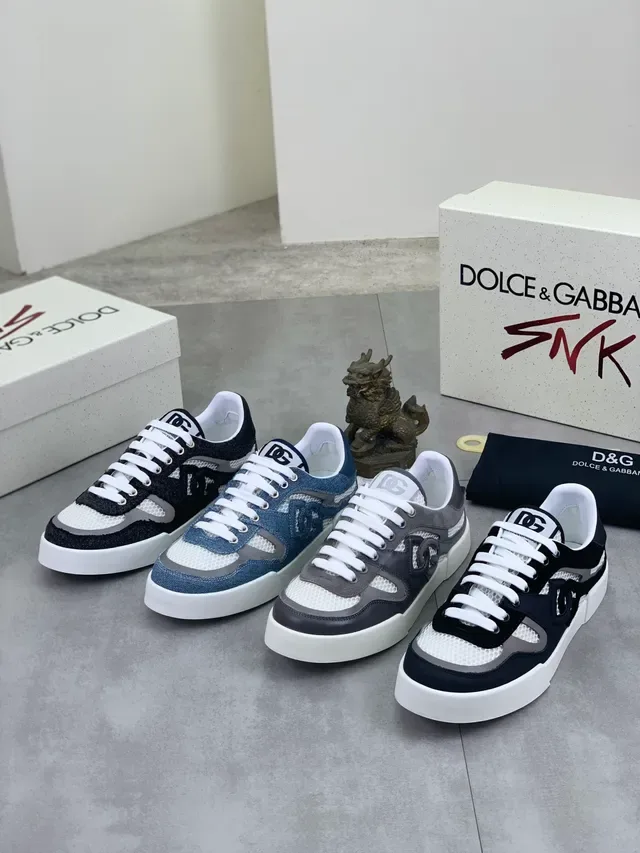 Dolce & Gabbana حذاء رياضي دنيم و شبكة منصة 2