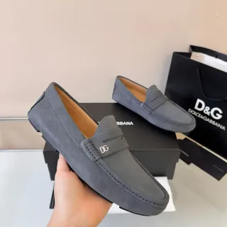 Dolce & Gabbana لافر بني رمادي بيج سويد حزام