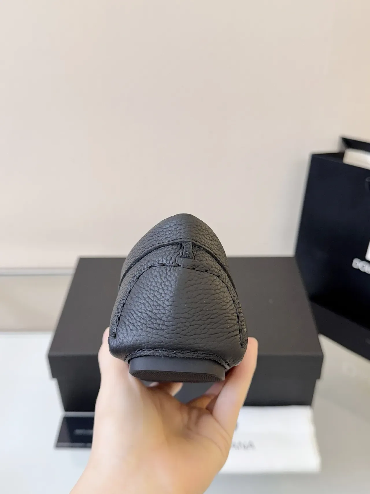 Dolce & Gabbana Portofino Negro Cuero Pebbled Loafer 4