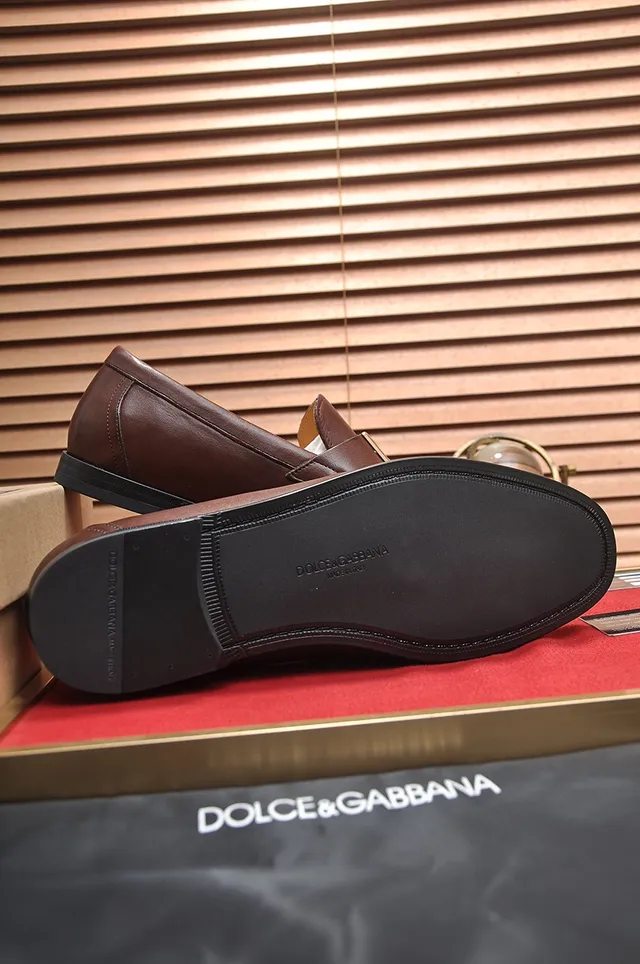 Dolce & Gabbana Portofino Marrom Dourado Couro DG Fivela Horsebit Mocassim 3