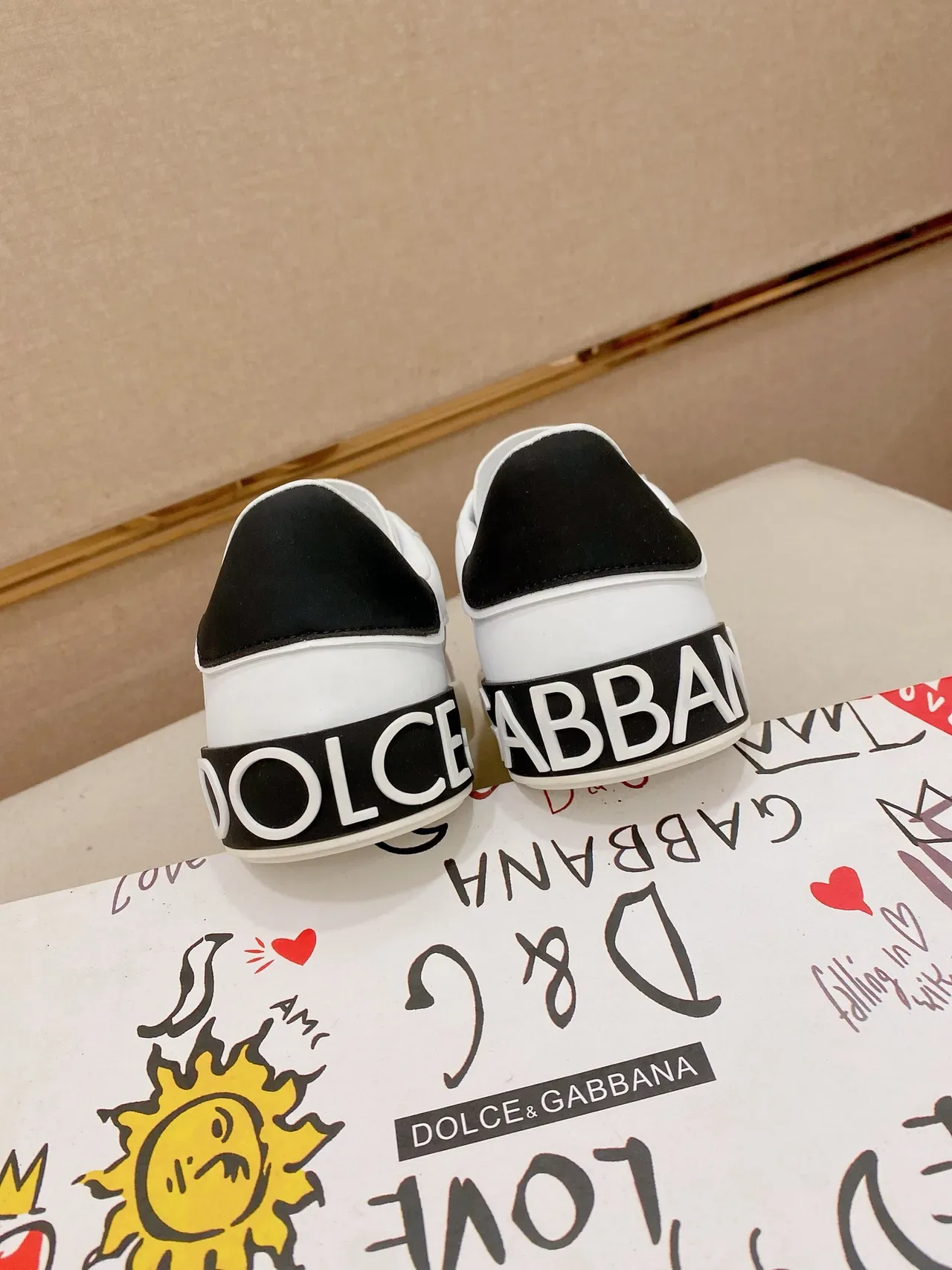 Dolce & Gabbana Portofino Branco Bege Preto Tênis Lifestyle 3
