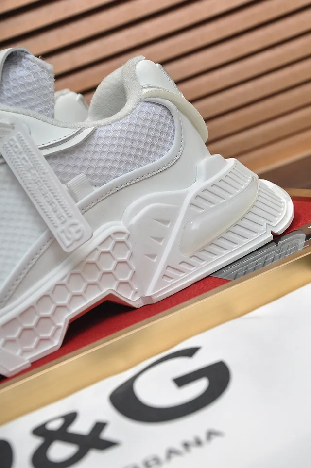 Dolce & Gabbana Semelle Blanche Grise Malla Et Daim Panneau Sneakers Chunky 2