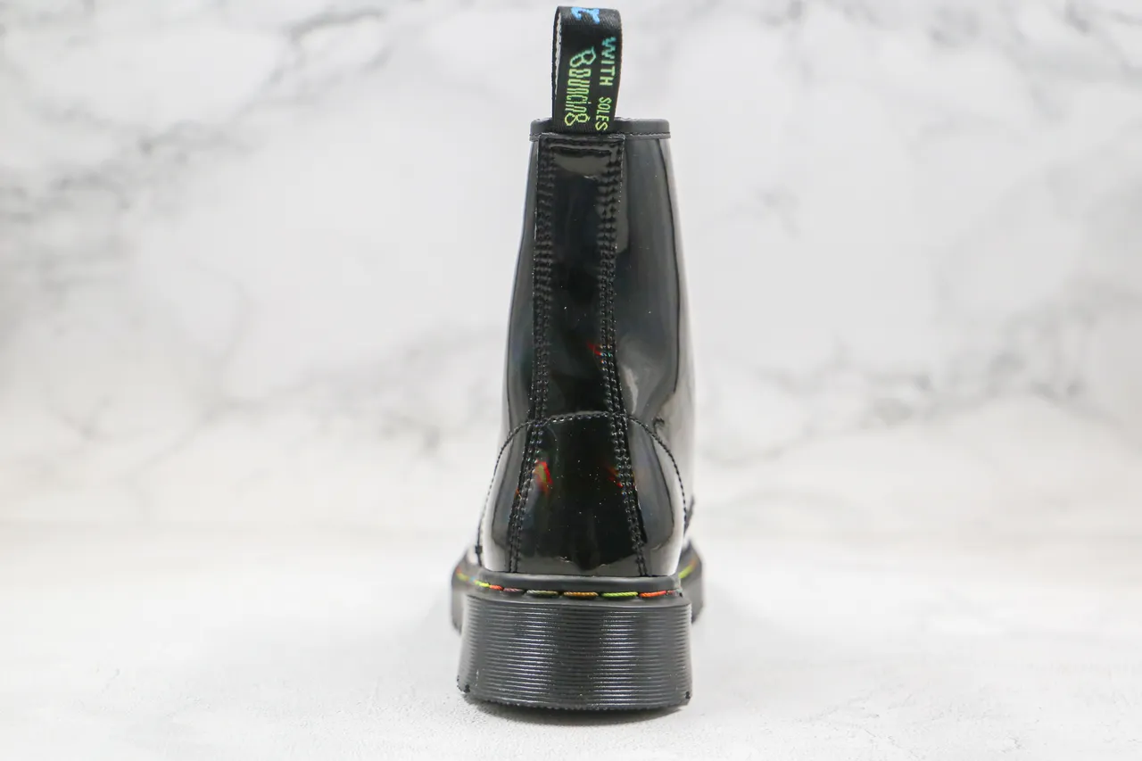Dr. Martens 1460 Holographic Patent Black Martin Boots 2