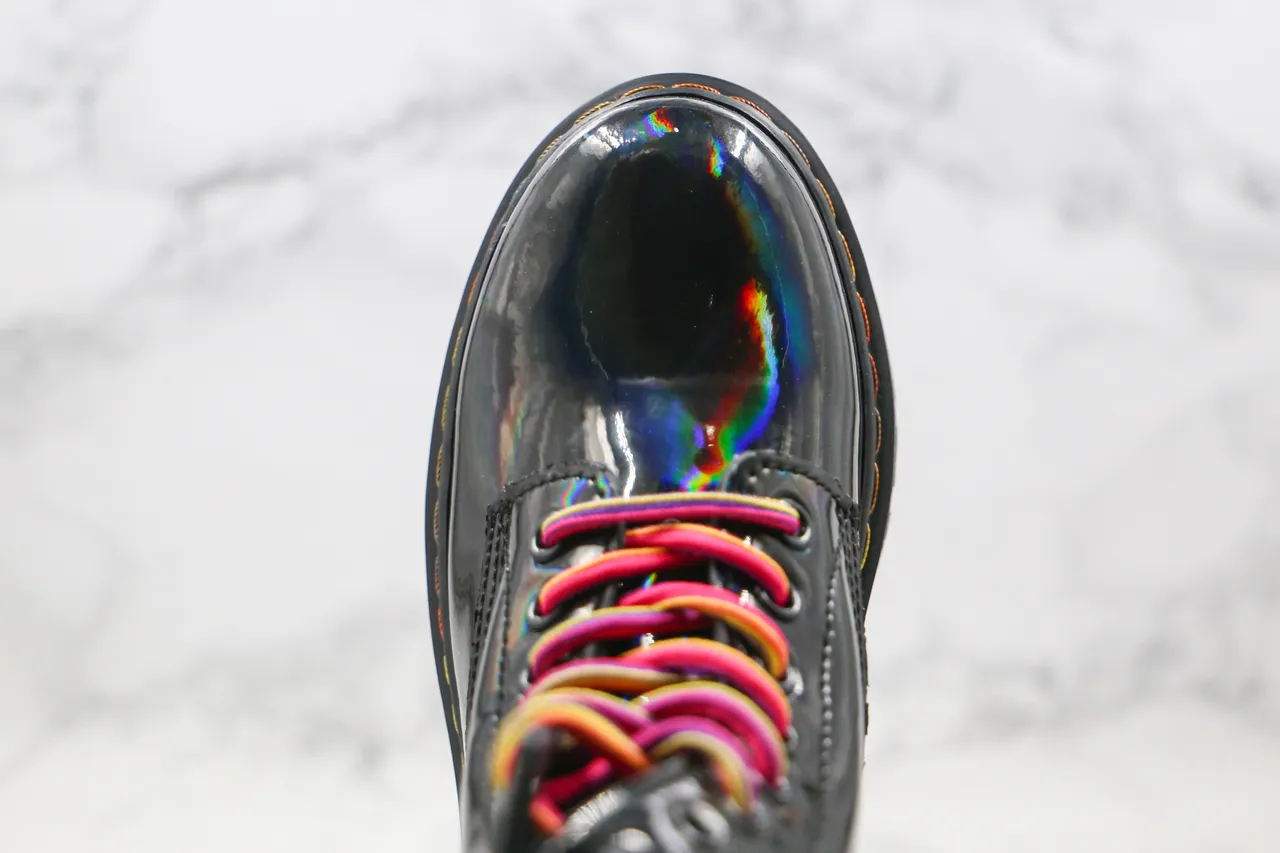 Dr. Martens 1460 Holographic Patent Black Martin Boots 8