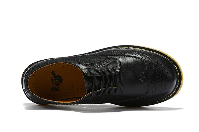 Dr. Martens 1461 ब्रॉग काला सफेद दो-टोन विंगटिप ब्रॉग 5
