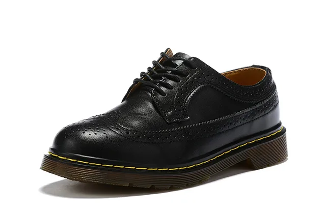 Dr. Martens 1461 ब्रॉग काला सफेद दो-टोन विंगटिप ब्रॉग 6