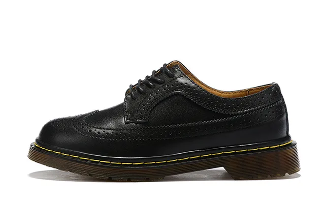 Dr. Martens 1461 ब्रॉग काला सफेद दो-टोन विंगटिप ब्रॉग 7