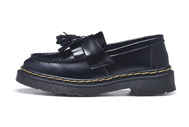 Dr. Martens Black Yellow Tassel Strap Welt-Stitched Loafer 2