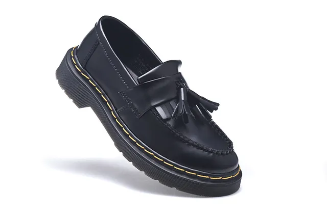 Dr. Martens Black Yellow Tassel Strap Welt-Stitched Loafer 4