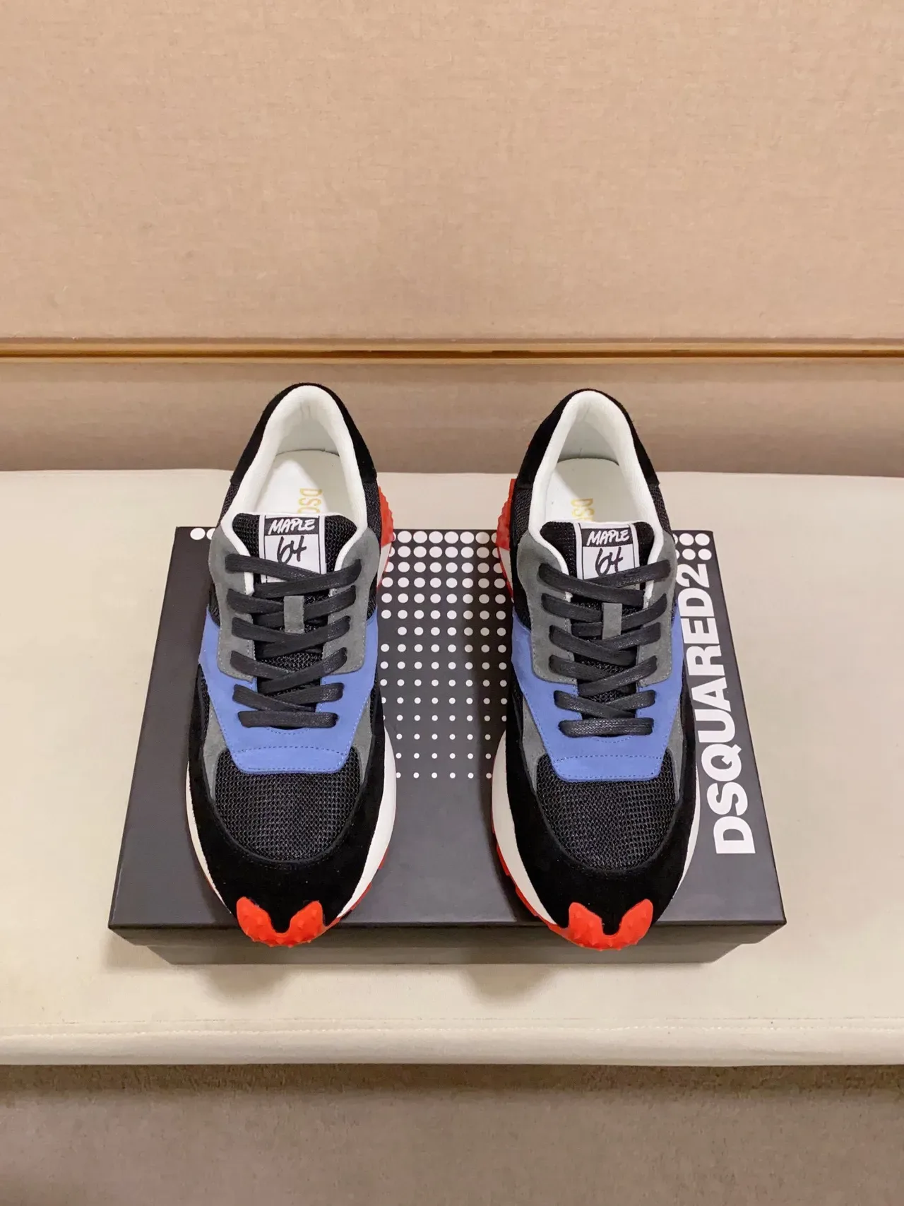 Dsquared2 ICON Preto Azul Vermelho Chunky Sneakers 5