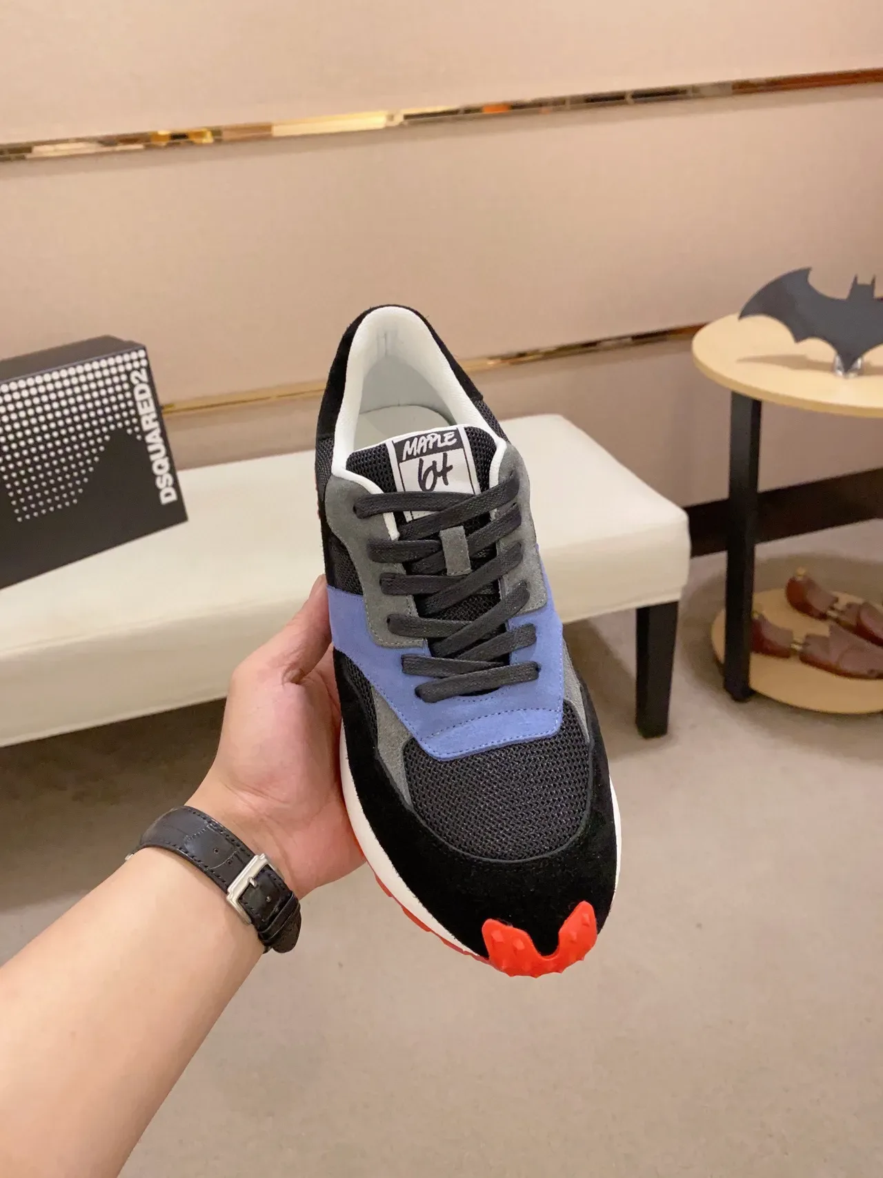 Dsquared2 ICON Preto Azul Vermelho Chunky Sneakers 9