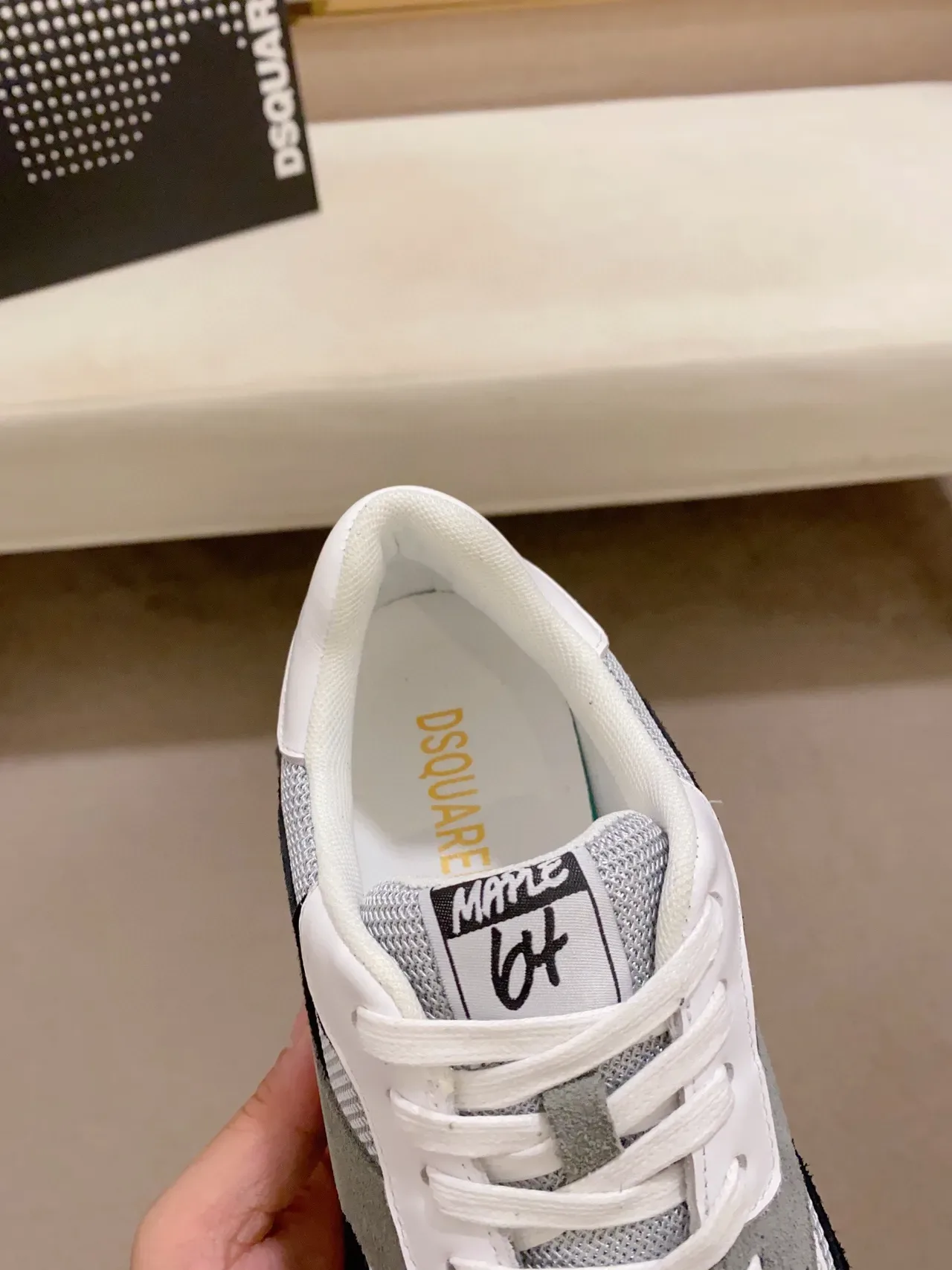 Dsquared2 ICON Black Gray White Layered Chunky Sneakers 8