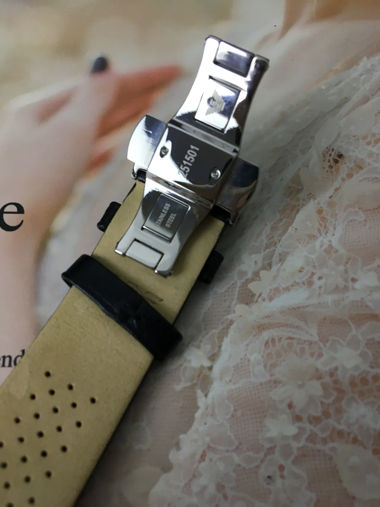 Emporio Armani كرونوغراف وجه أسود كوارتز ساعة 4
