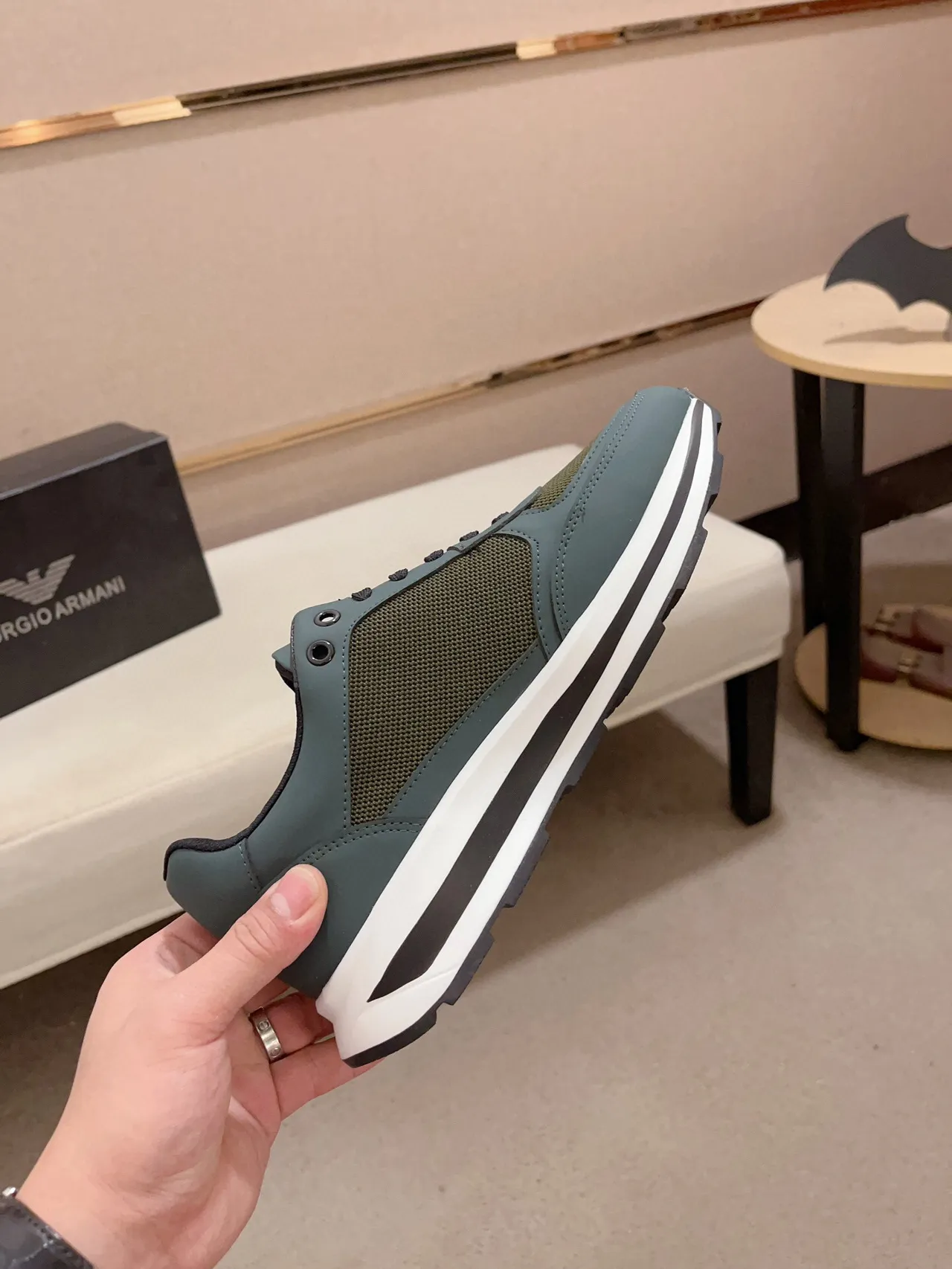Emporio Armani EA7 双色绿白生活运动鞋 6