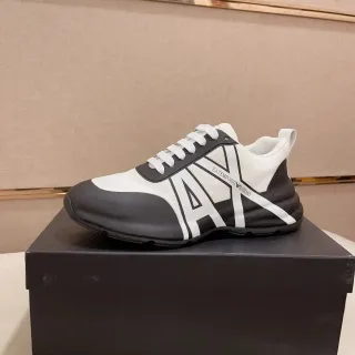 Emporio Armani Lifestyle Sneaker Black and White Monochrome Logo Sneaker