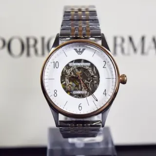 Emporio Armani Meccanico स्केलेटन डायल दो टोन यांत्रिक घड़ी