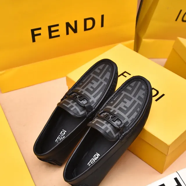 Fendi Bit Loafer Black and Gray Monogram Loafers 2
