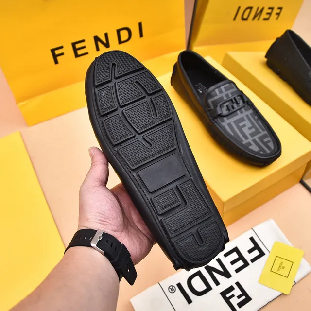 Fendi Bit Loafer Black and Gray Monogram Loafers 4