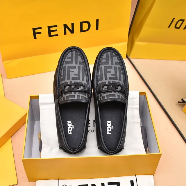 Fendi Bit Loafer Black and Gray Monogram Loafers 5