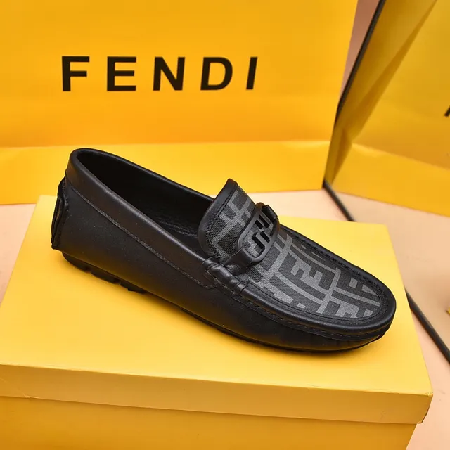Fendi Bit Loafer Black and Gray Monogram Loafers 6
