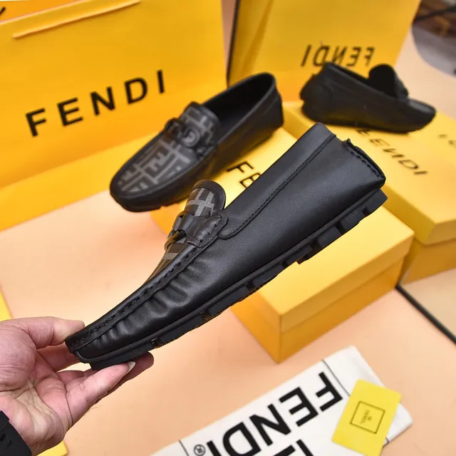 Fendi Bit Loafer Black and Gray Monogram Loafers 8
