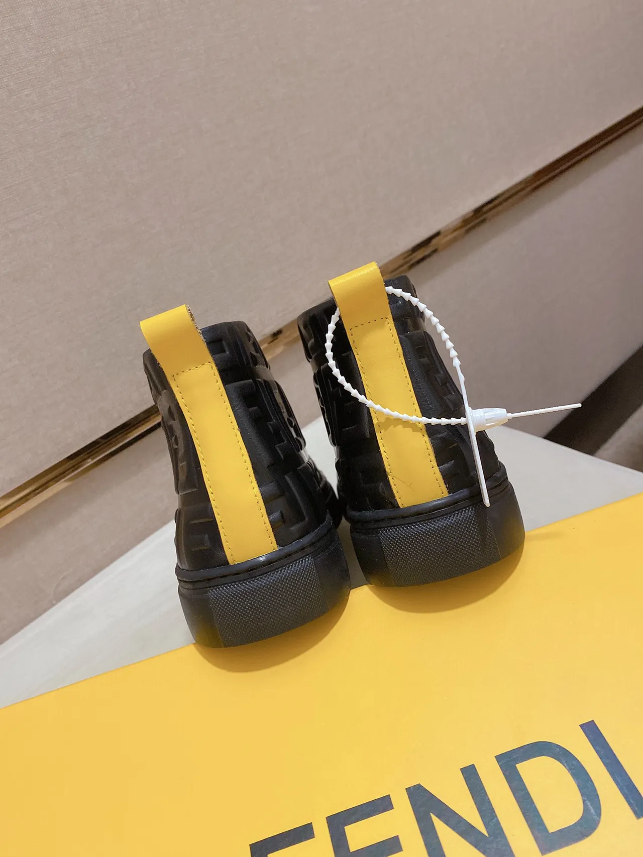 Fendi Black Monogram-Embossed High-Top Lifestyle Sneakers 2
