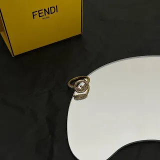 Fendi FF Double G Pavé Crystal Gold-Tone खातम