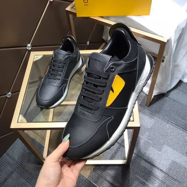 Fendi FF Logo Sneaker Preto Amarelo Tênis Lifestyle 2