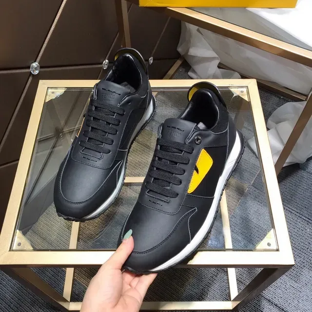 Fendi FF Logo Sneaker Preto Amarelo Tênis Lifestyle 5