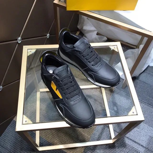 Fendi FF Logo Sneaker Preto Amarelo Tênis Lifestyle 6