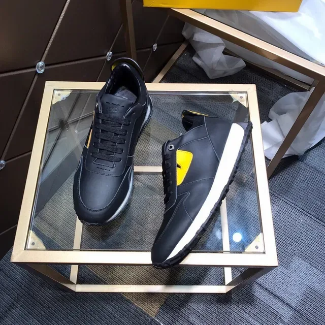Fendi FF Logo Sneaker Preto Amarelo Tênis Lifestyle 7