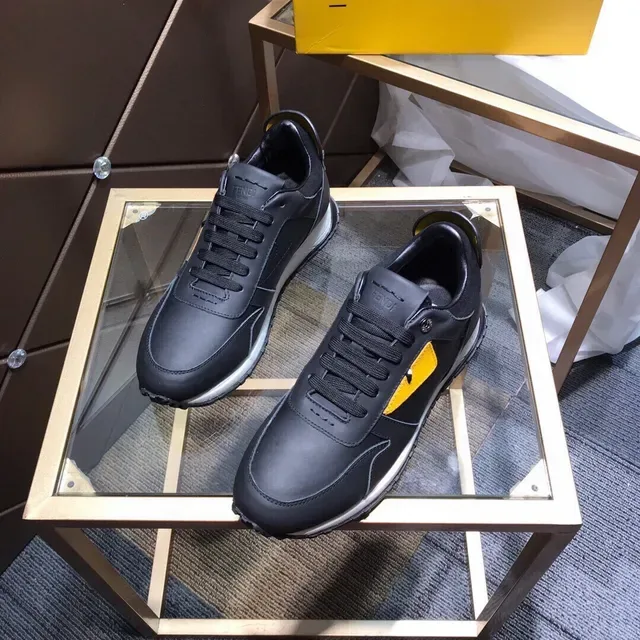 Fendi FF Logo Sneaker Preto Amarelo Tênis Lifestyle 9