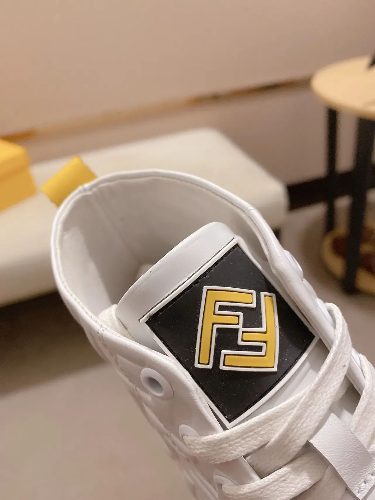 Fendi FF Monogram High-Top White Lifestyle Sneaker 3